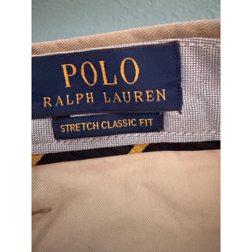 Polo Ralph Lauren Chino Pants Mens 44x34 Stretch Classic Fit Khaki Tan - Picture 8 of 8